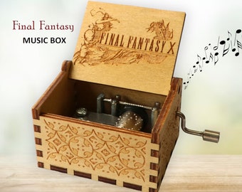 Final Fantasy Music Box To Zanarkand Theme Music Chest Wooden Engraved Handmade Vintage Gift