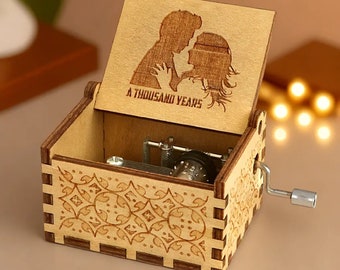 A Thousand Years Music Box Christina Perri Theme Music Chest Wooden Engraved Handmade Vintage Gift Song Birthday Gift Christmas