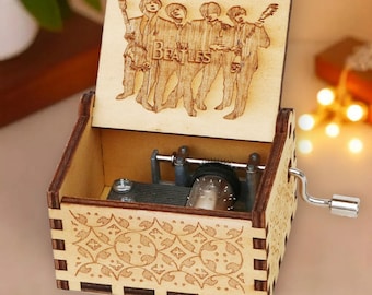 The Beatles LET IT BE Music Box Theme Music Chest Wooden Engraved Handmade Vintage Gift Birthday Christmas