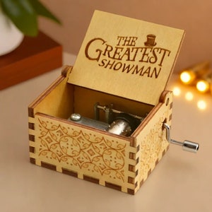 La plus grande boîte à musique Showman Un million de rêves Thème Coffre à musique en bois gravé cadeau vintage fait à la main Les plus grands cadeaux Showman