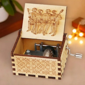 The Beatles LET IT BE Music Box Theme Music Chest Wooden Engraved Handmade Vintage Gift Birthday Christmas