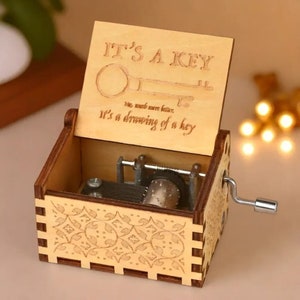 Pirates of The Caribbean Music Box Davy Jones Locket Theme Music Chest Wooden Engraved Handmade Vintage Gift