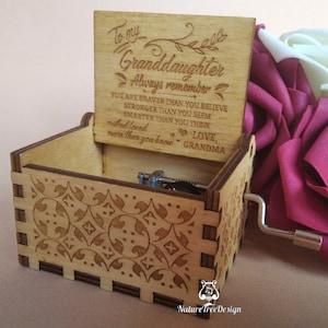 To granddaughter Music Box Gift You Are My Sunshine Music Chest Theme Wooden Engraved Handmade Vintage Gift for Birthday Anniversary