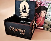 Spirited Away Music Box Theme music Chest Wooden Engraved Handmade Vintage Gift Chihiro