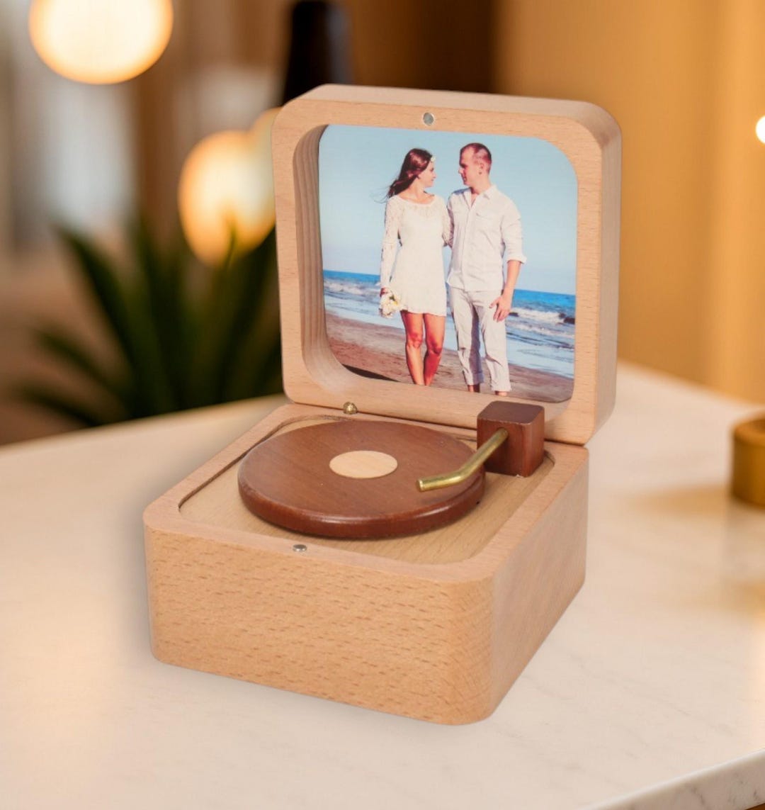 Personalized Wooden Music Box With Photo or Laser Engraving – Custom ...