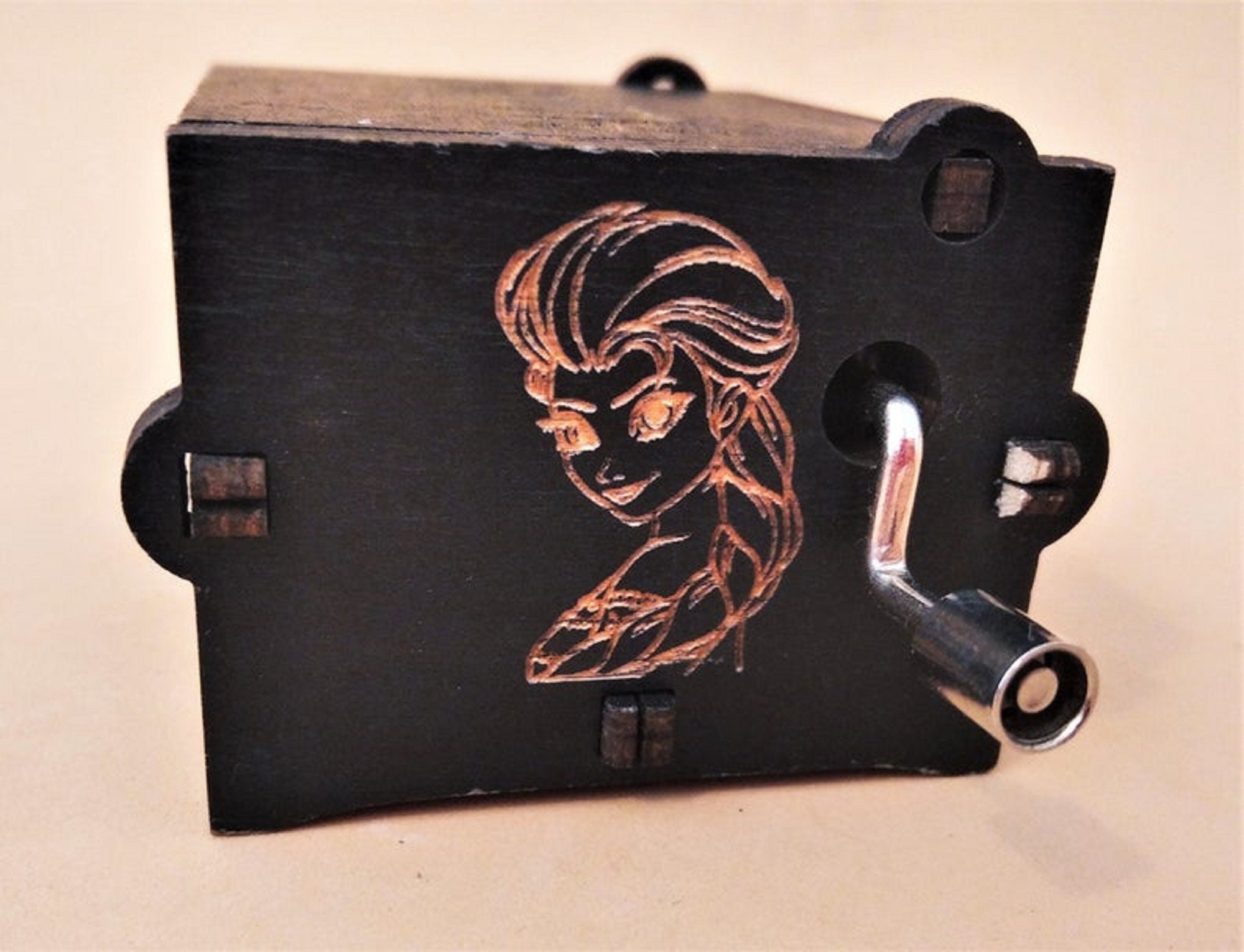 Eiskönigin Spieluhr Mit Handkurbel - Holz Musikdose Mit Let It Go Melodie