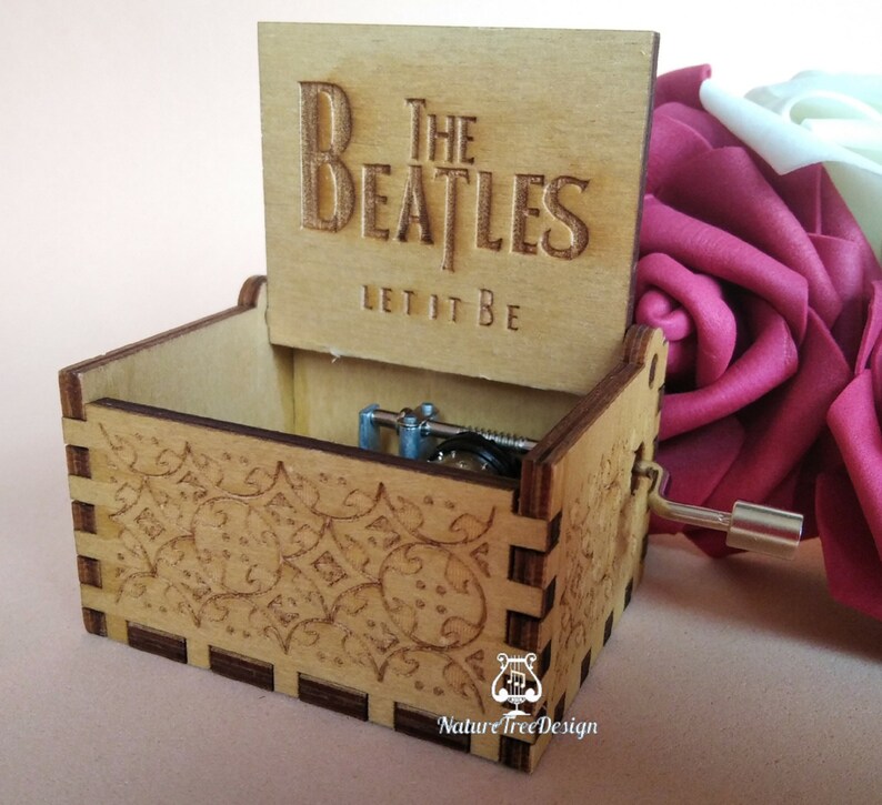 Beatles LET IT BE Music Box Theme Music Chest Wooden Engraved Etsy UK