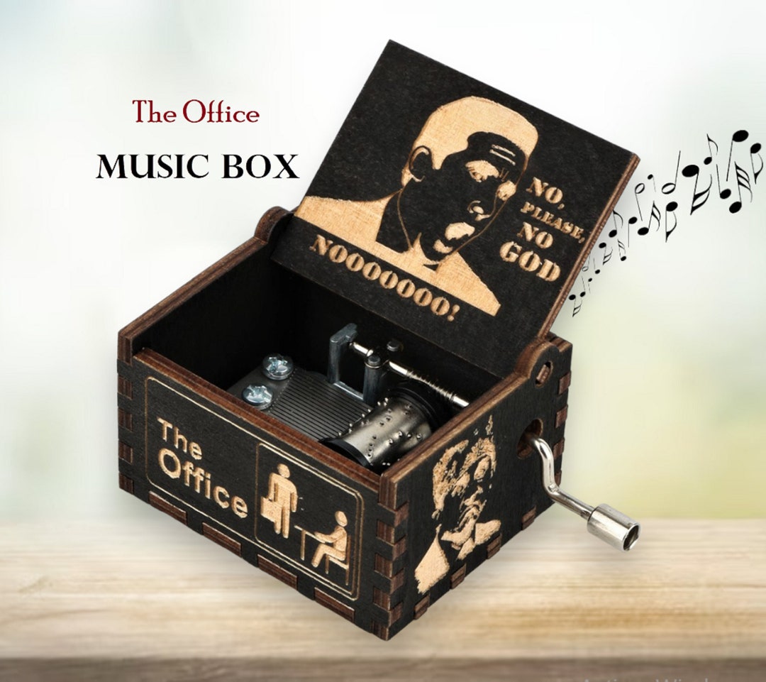 The Office Music Box Theme Music Chest Wooden Engraved Etsy