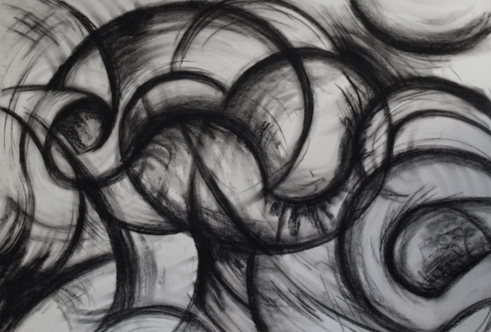 Abstract Charcoal Art Print Etsy