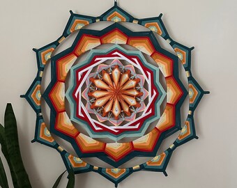 Ojos, 25Inch Woven Mandala, Ojo de Dios, Eye of God, Yarn Mandala, Huichol Ojos