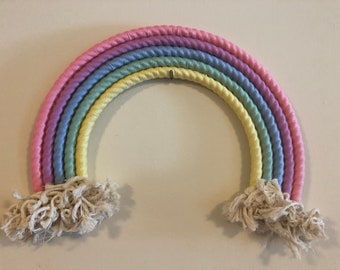 14.5 Inch Rainbow Wall Hanging | Large Macrame Rainbow, Nursery Above Crib Decor, Gift Under 50