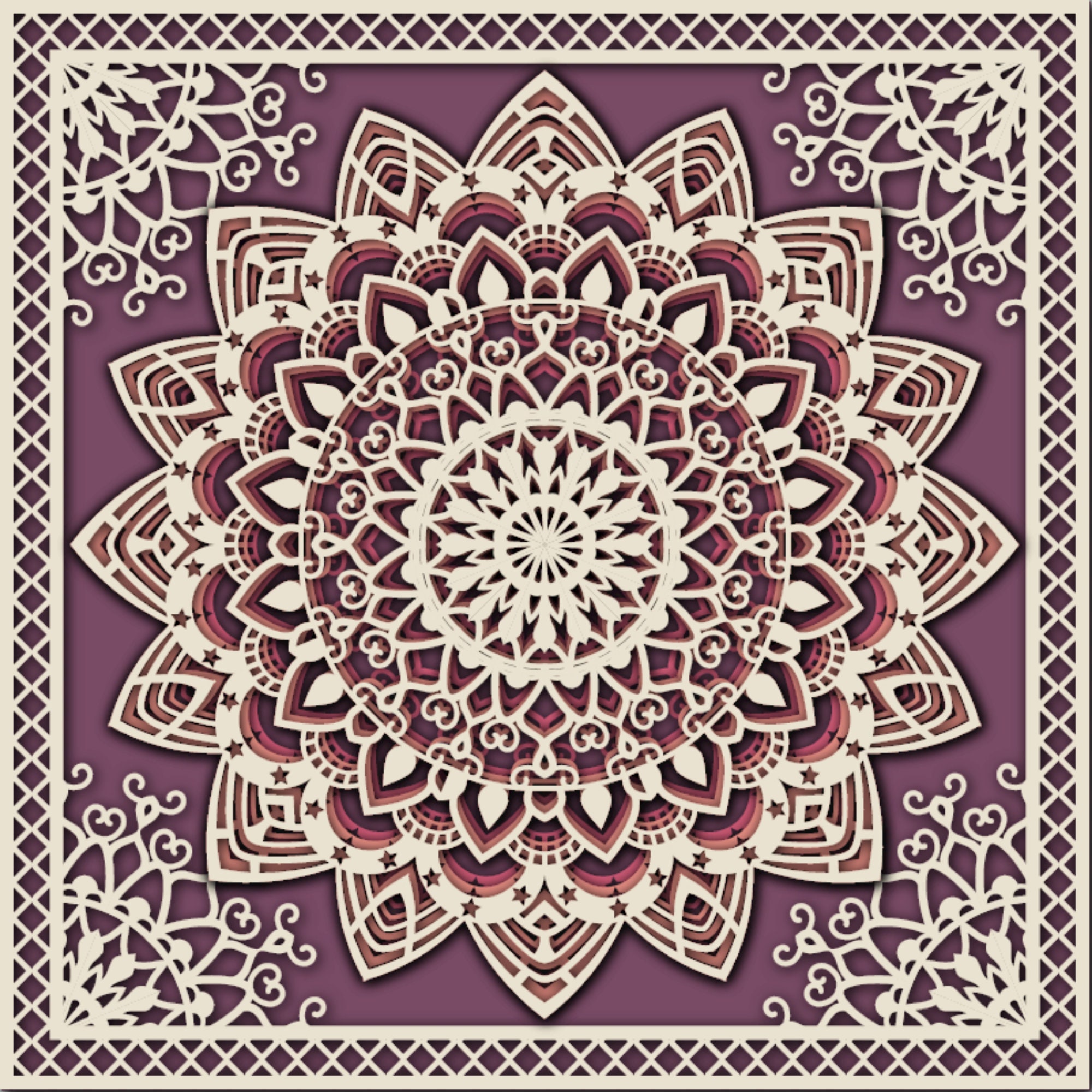 Download Set 1 : 9 unique Mandala Design containing 3D mandala SVG PNG | Etsy