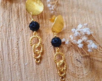 Edelstahl Ohrstecker, besondere Ohrringe gold, Geschenk für Freundin, Weihnachtsgeschenk, Schmuck vergoldet, Hängeohrringe, Geschenkidee