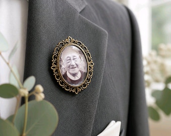 Individueller Memorial Anstecker Bräutigam, Anstecknadel Bräutigam, Gedenkbrosche zur  Hochzeit,DAS Bräutigam Accessoires,Memorial Bräutigam