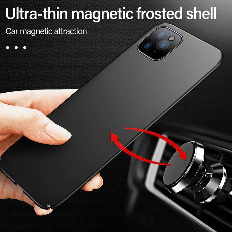 Magnetic Matte Pc Phone Case Cover For iPhone 13 12 Mini SE 11 Pro Max Xs Max Xr Xs X 8 7 6 S Plus Luxury Ultra-Thin Car Magnetic Attraction 