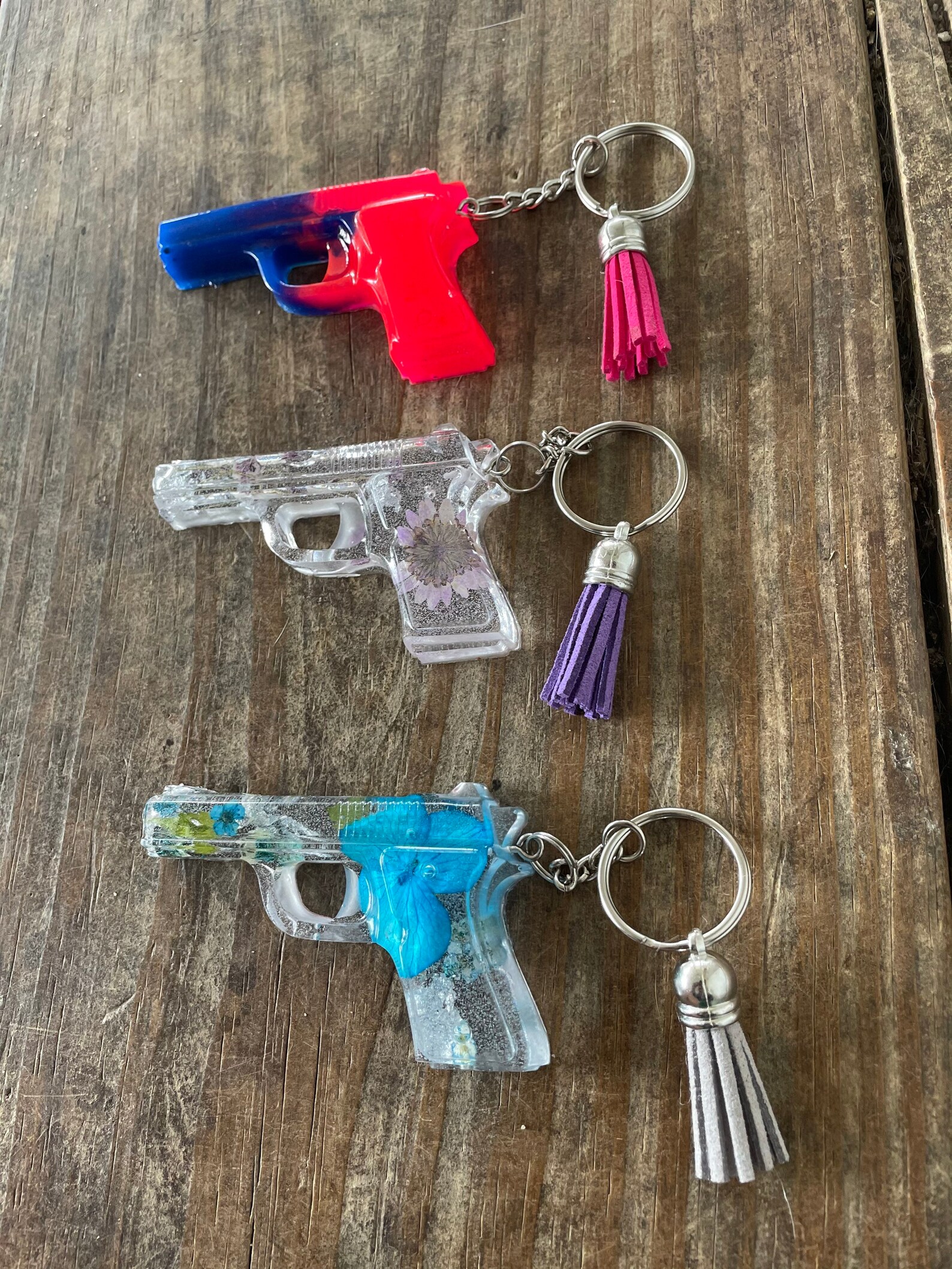Gun keychain resin gun keychain Etsy