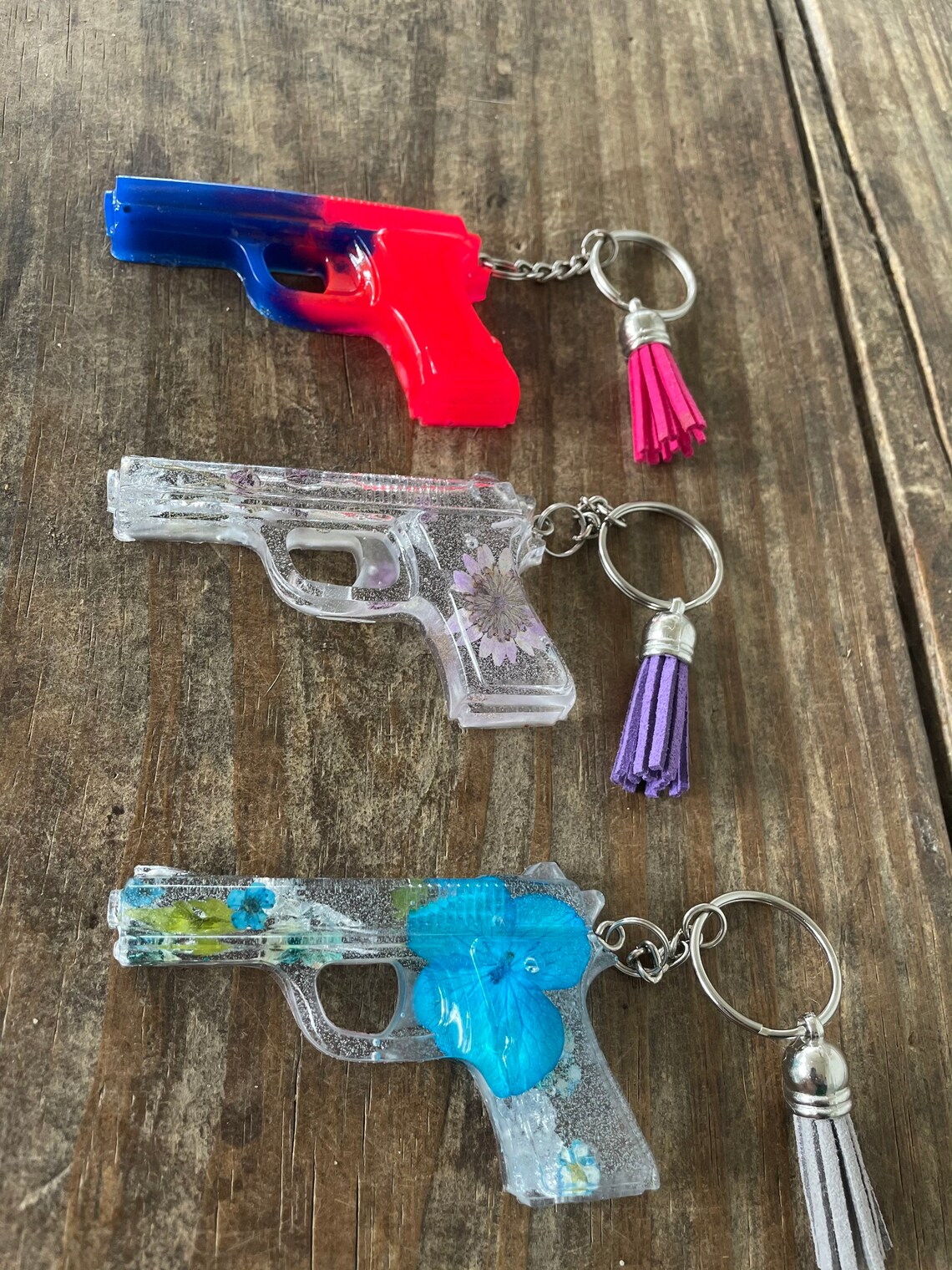 Gun keychain resin gun keychain Etsy