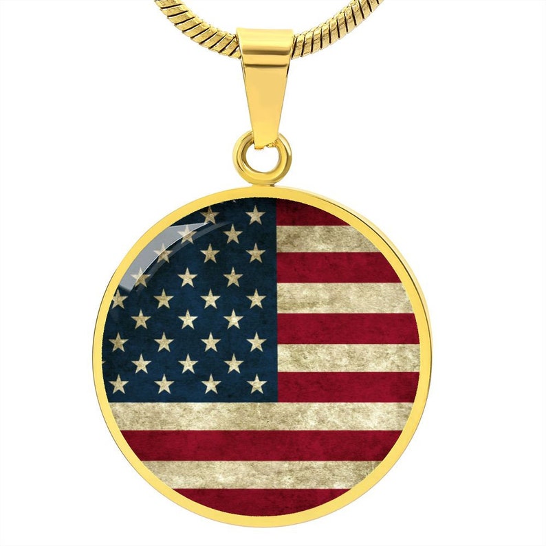 American Flag Circle Pendant Made in the USA Gifts for Her - Etsy