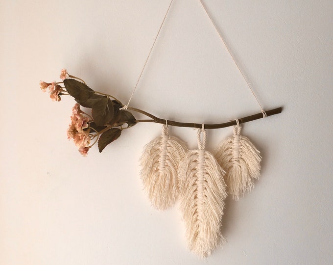 Boho wall hanging Flower wall hanging Macrame wall hanging Floral room decor Hanging baby mobile Hippie room decor
