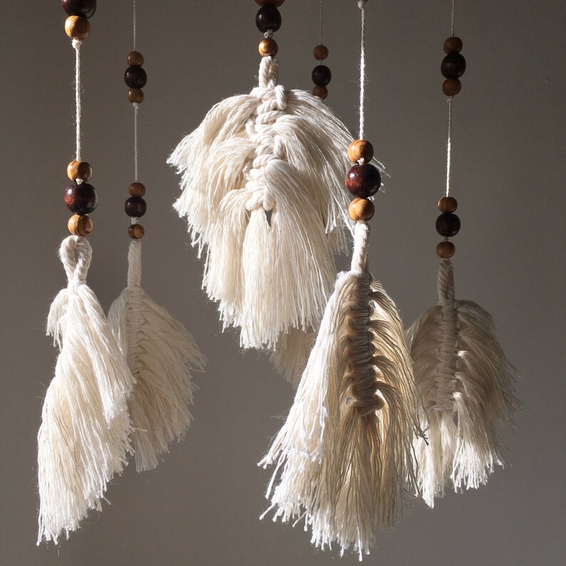 Macrame baby mobile Boho cot mobile Hanging baby mobile Etsy