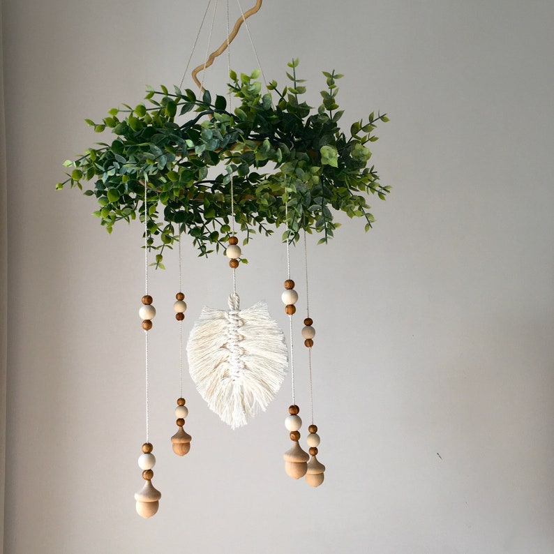 Woodland Baby Mobile Wood Crib Mobile Boho Cot Mobile Etsy
