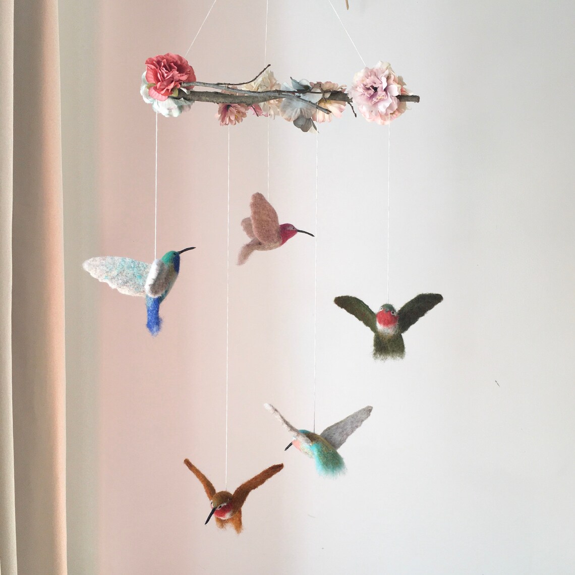 Birds decoration Bird mobile Hummingbird decor Nature Etsy