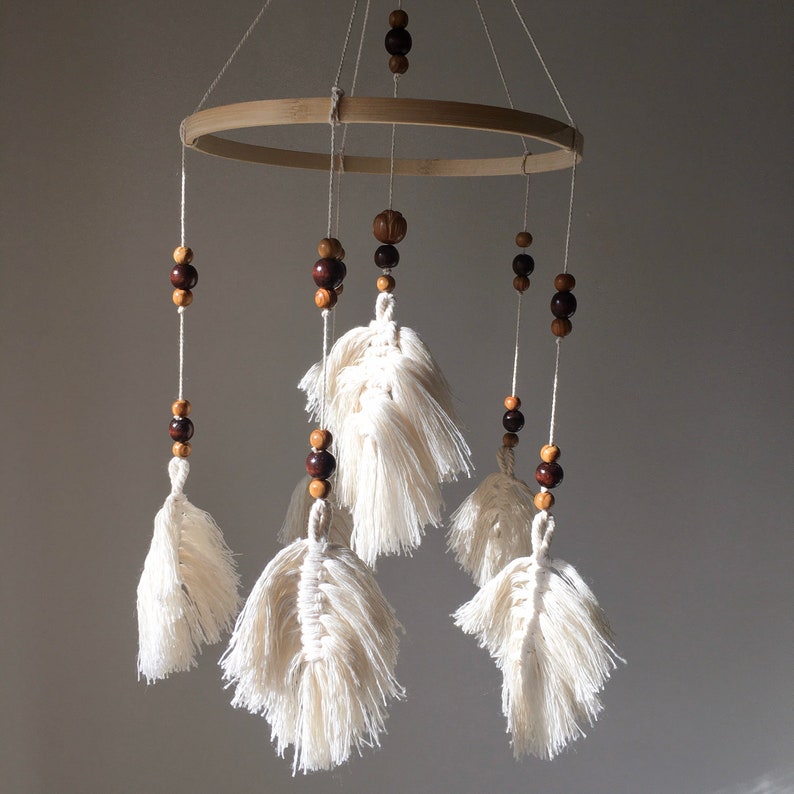 Macrame baby mobile Boho cot mobile Hanging baby mobile Etsy