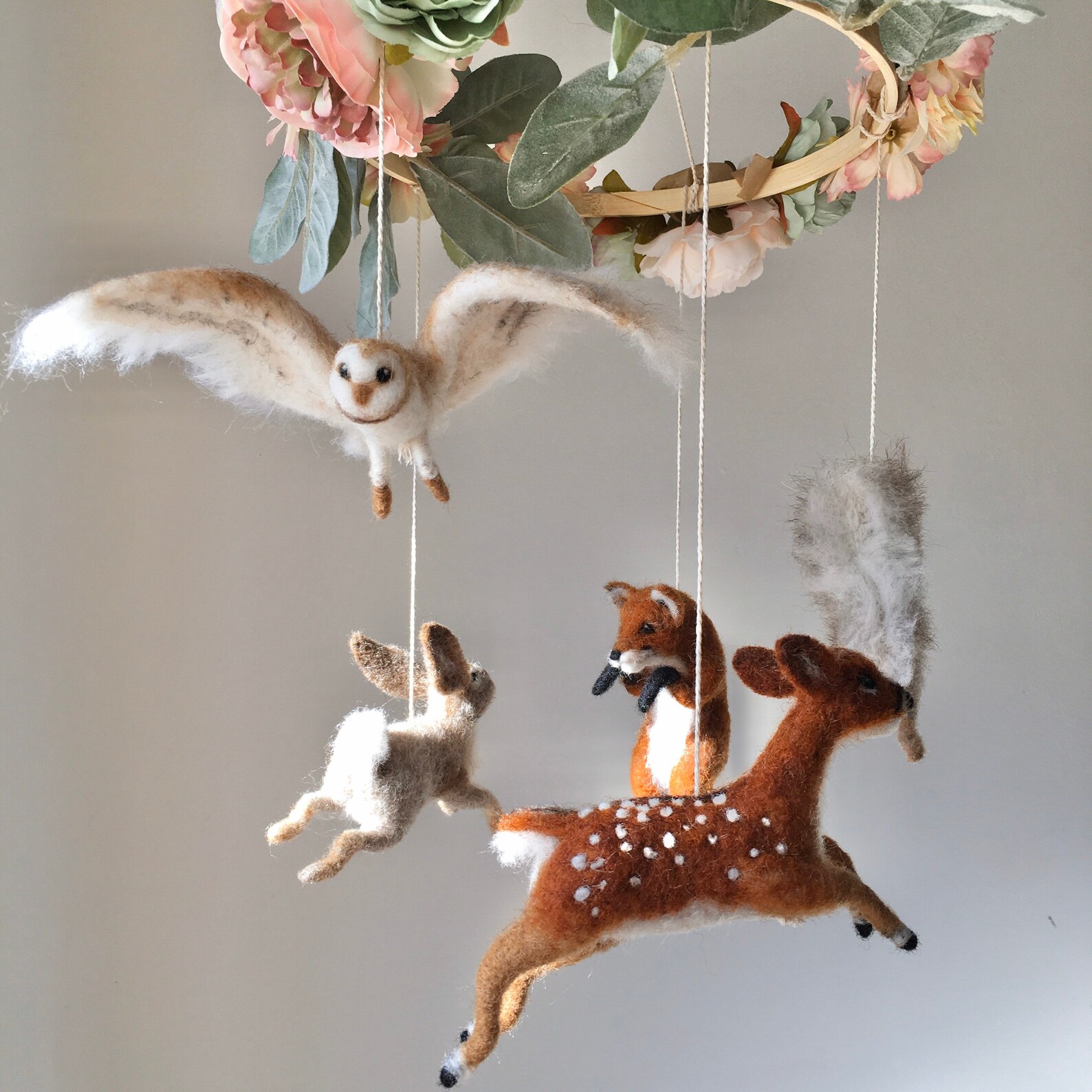 Forest animal mobile Woodland nursery Forest animal decor Etsy