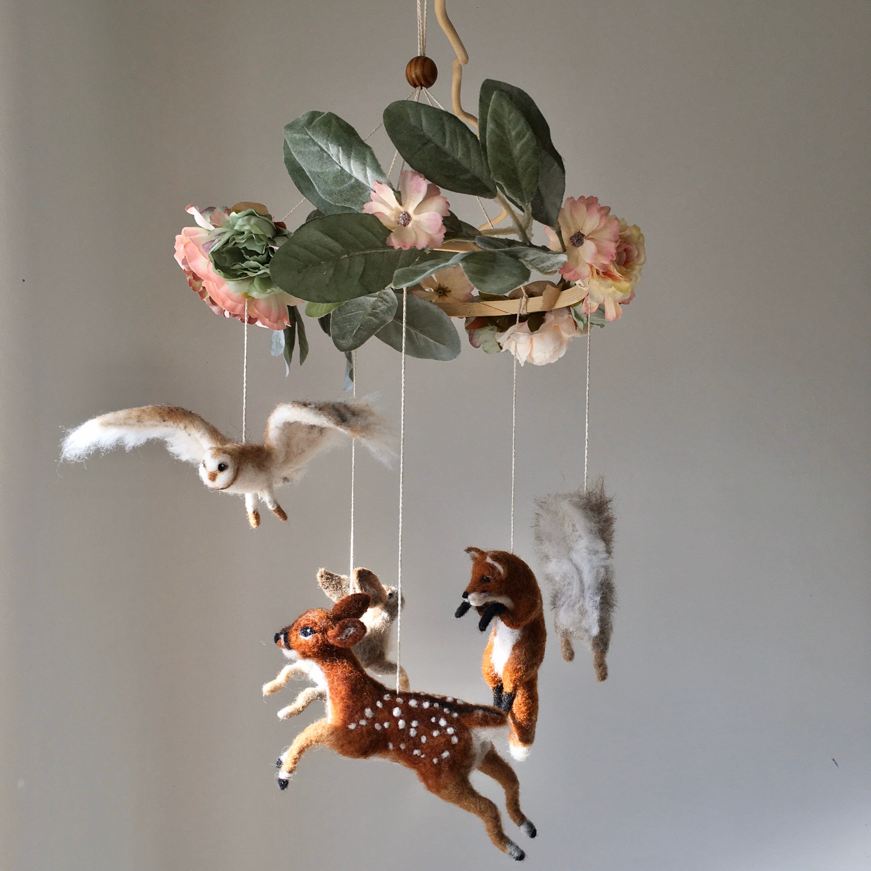 Forest animal mobile Woodland nursery Forest animal decor Etsy