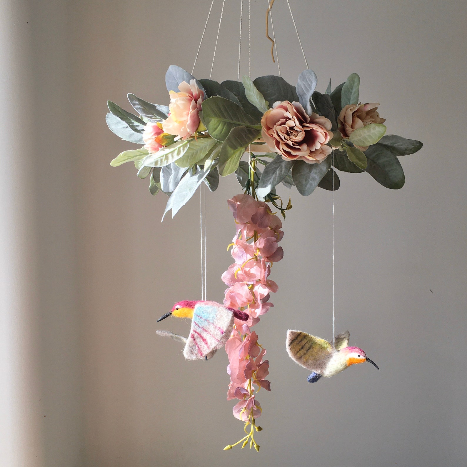 Hummingbirds Mobile Crib Mobile Girl Oh Girl Baby Shower Etsy