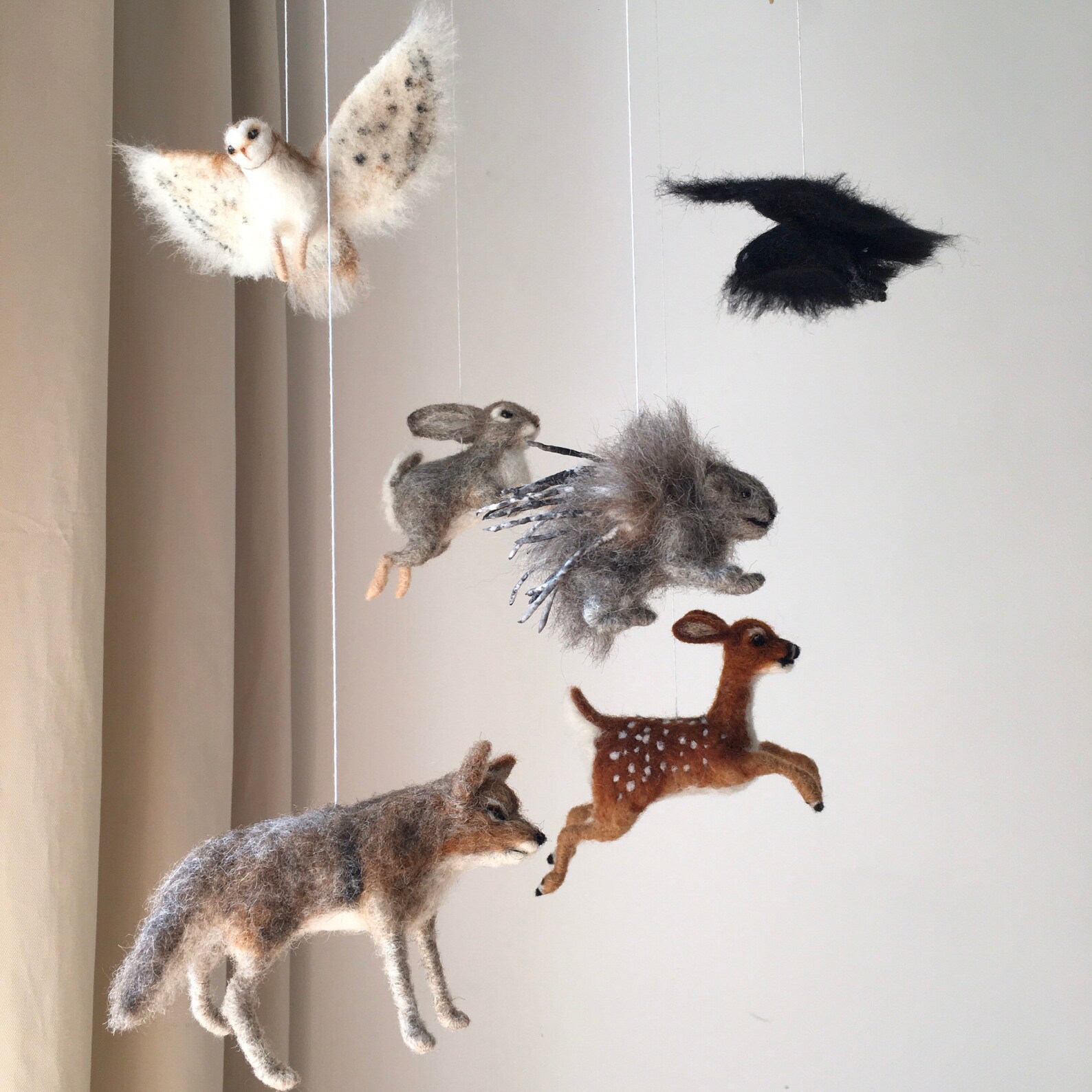 Wild animals mobile Forest animal decor Forest animal Etsy