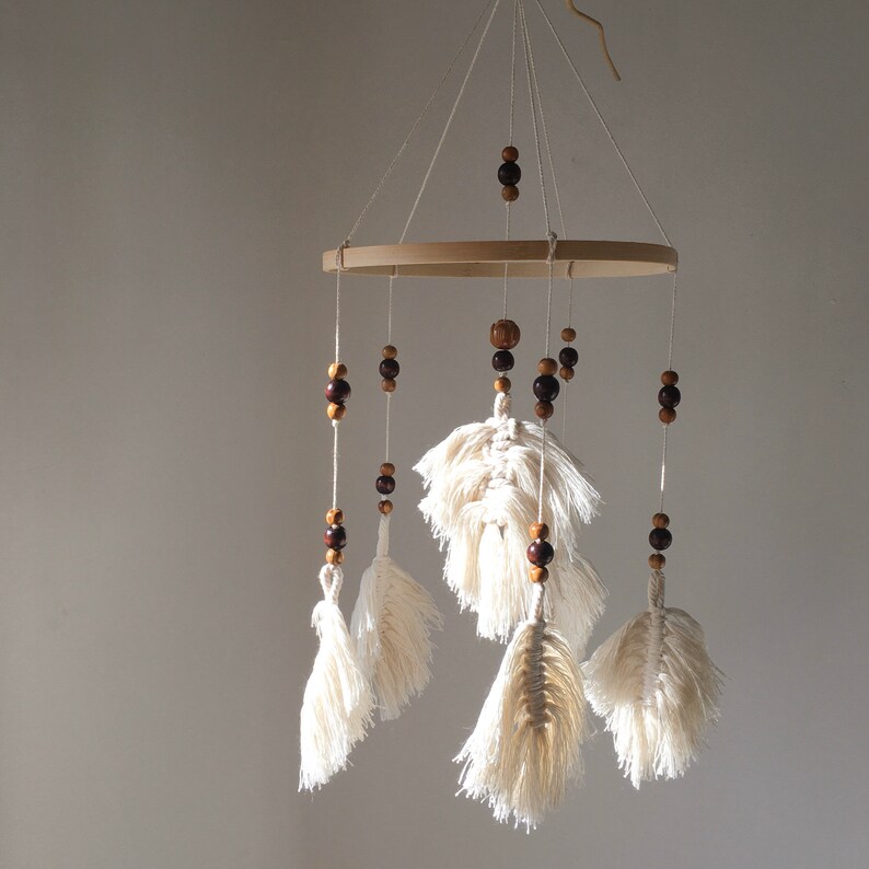 Macrame baby mobile Boho cot mobile Hanging baby mobile Etsy