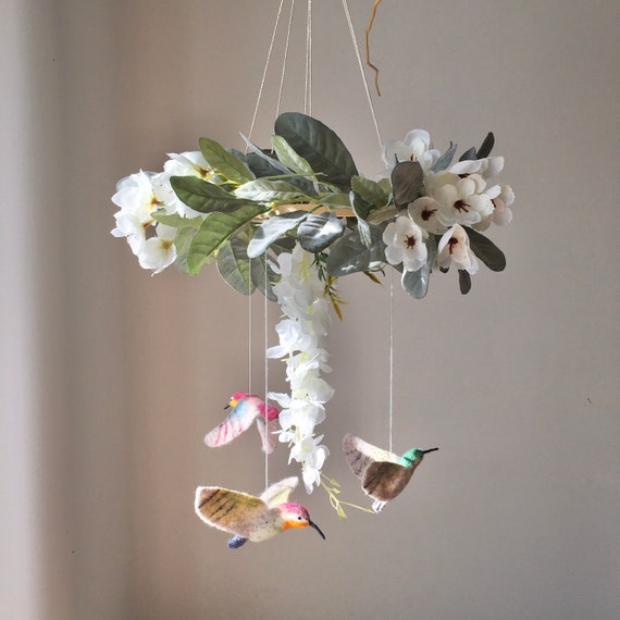 Hummingbirds Mobile Crib Mobile Girl Oh Girl Baby Shower Etsy