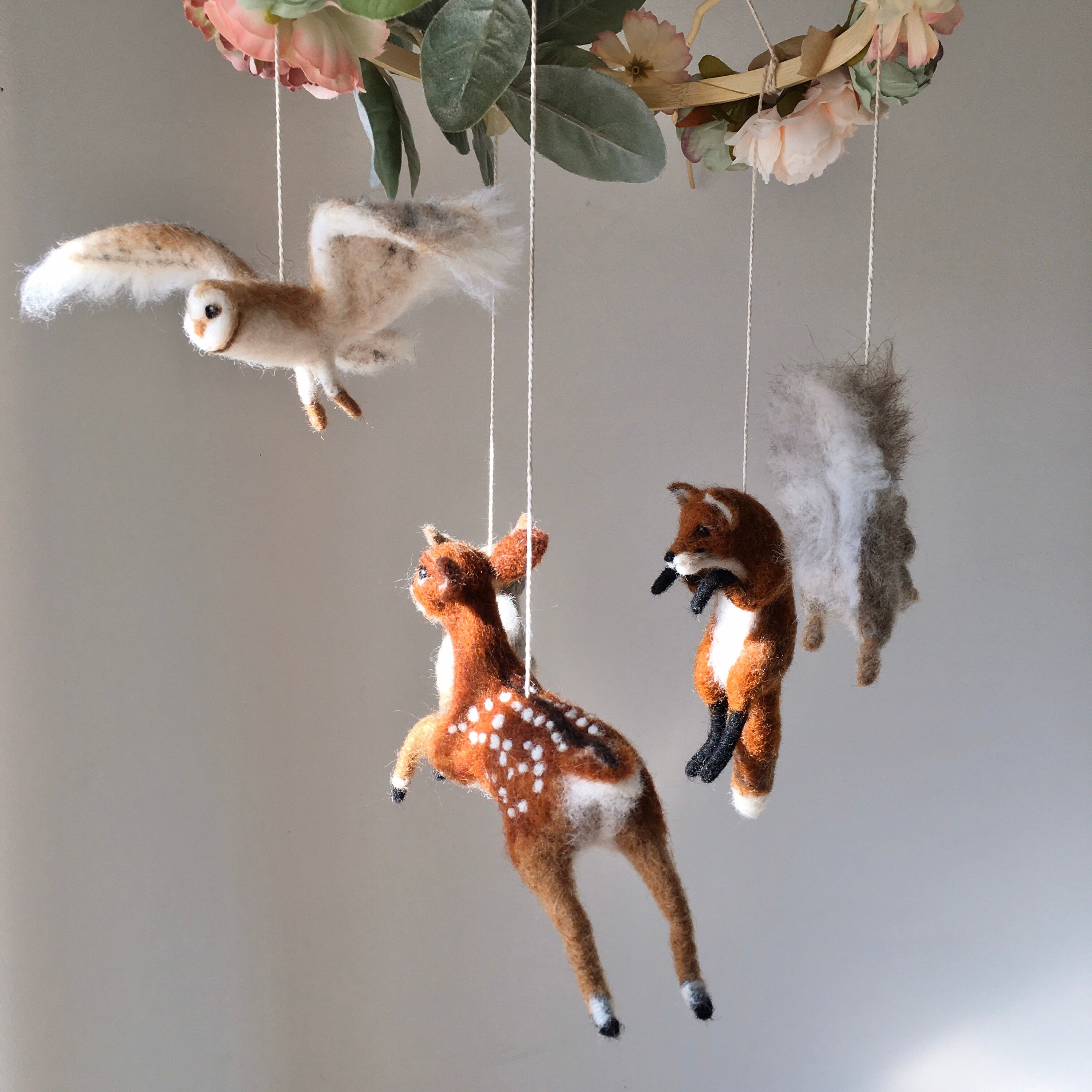 Forest animal mobile Woodland nursery Forest animal decor Etsy