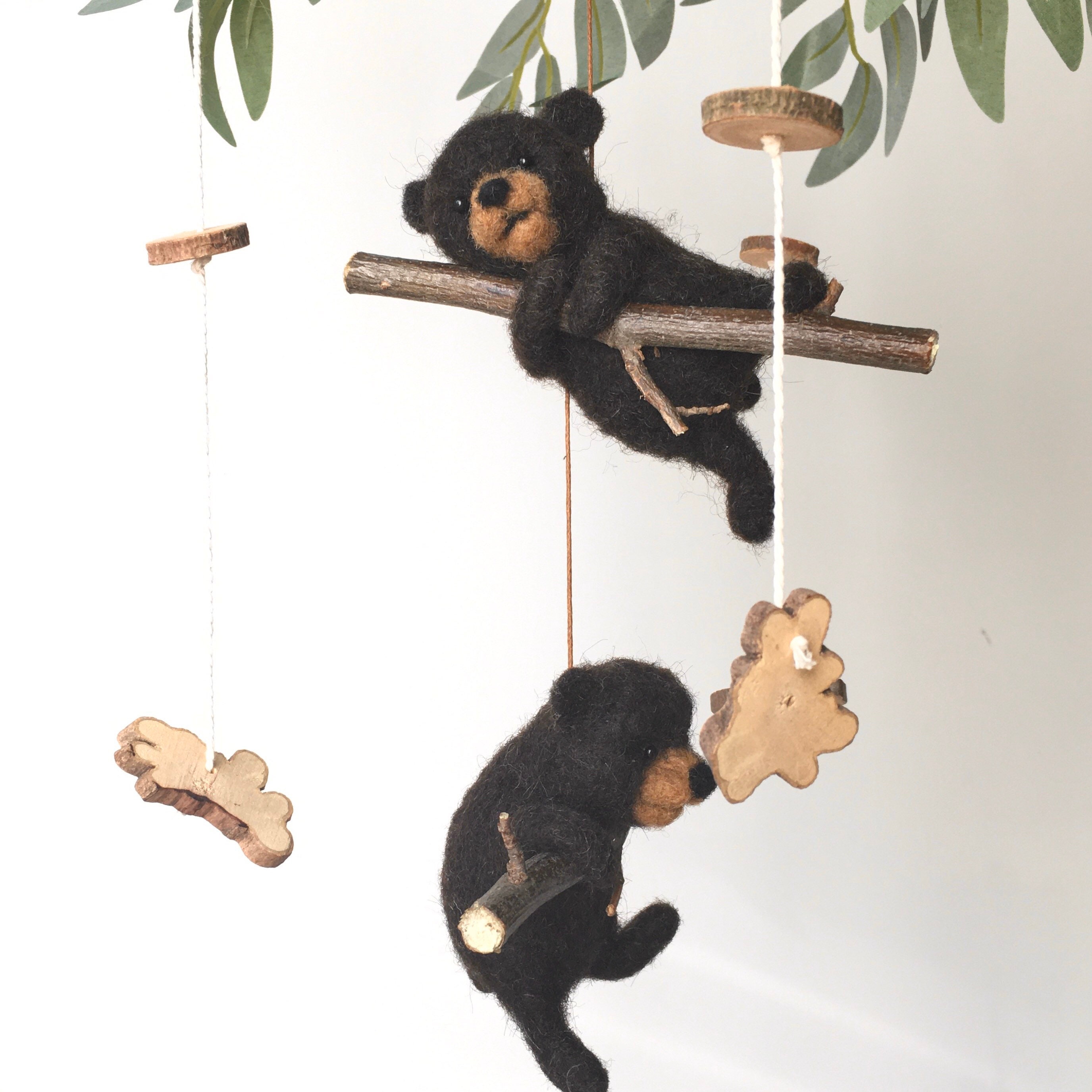 Bear baby mobile Neutral crib mobile Bear nursery decor Etsy