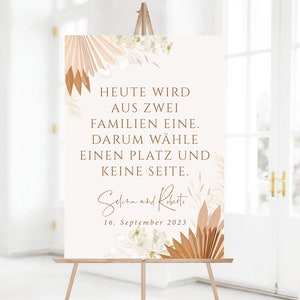 Today, two families become one, welcome sign wedding boho personalized, seating plan wedding boho