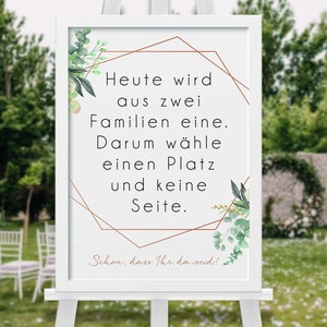 Welcome Wedding Sign, Today Two Families Become One, Wedding Decor Eucalyptus Greenery, Wedding Seating Plan