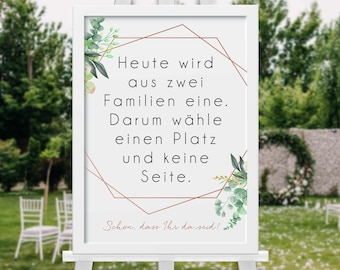 Heute wird aus zwei Familien eine Hochzeit Schild Etsy