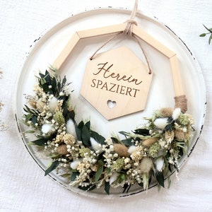 Dried flower wreath Welcome | Door wreath walks in | Welcome sign | Gift idea | Dried flower sign | Entrance sign