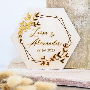 Glückwunschkarte Hochzeit, personalisiertes Hochzeitsgeschenk, Hochzeitskarte aus Holz