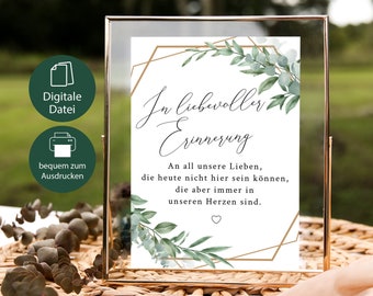 Segno commemorativo del matrimonio, segno commemorativo del matrimonio, decorazione del matrimonio eucalipto boho, segni eucalipto, modello per la stampa