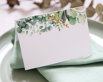 Place cards wedding eucalyptus, place cards name tag to write on yourself, name cards wedding