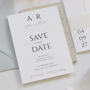 Save the Date Karte schlicht, Save the Date Hochzeit, Hochzeitseinladung minimalistisch, modern, Hochzeitspapeterie