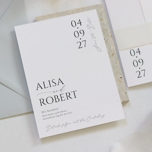 Save the Date Karte Hochzeit, Save the Date Einladung schlicht, Hochzeitseinladung minimalistisch, modern, Hochzeitspapeterie