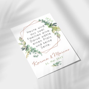 Heute wird aus zwei Familien eine Hochzeitsschild Etsy.de