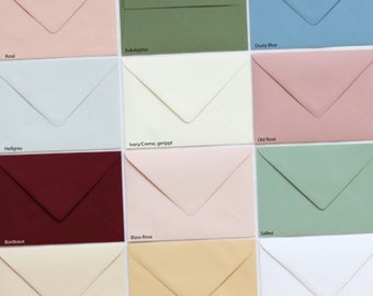 Wedding envelopes B6, envelopes wedding, baptism, birthday, eucalyptus, beige, sage, 175 x 125 mm