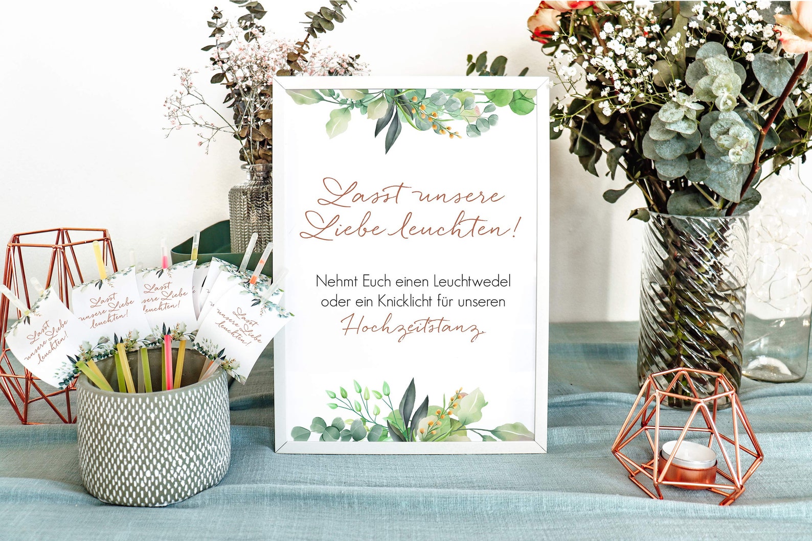 Leuchtwedel Knicklicht Schild Hochzeit / Lasst unsere Liebe Etsy