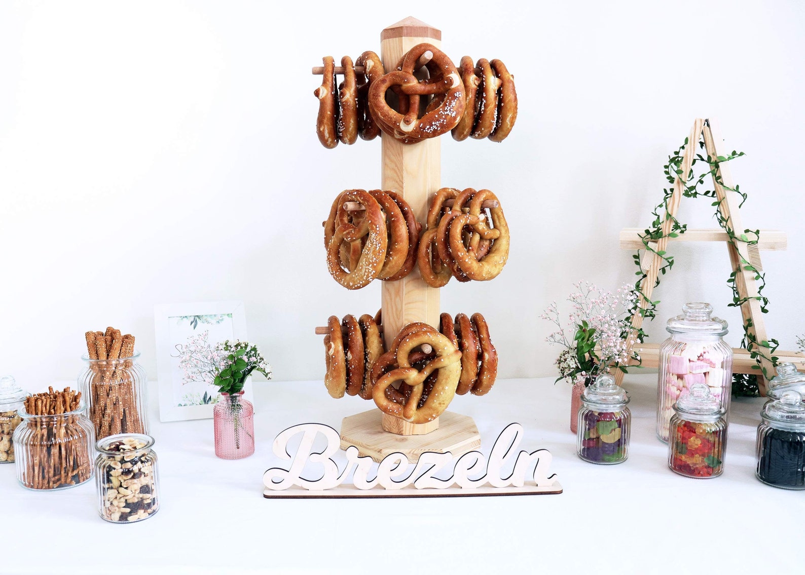 Brezelständer Aus Holz - Baumförmiger Tassenhalter Für Küche & Café