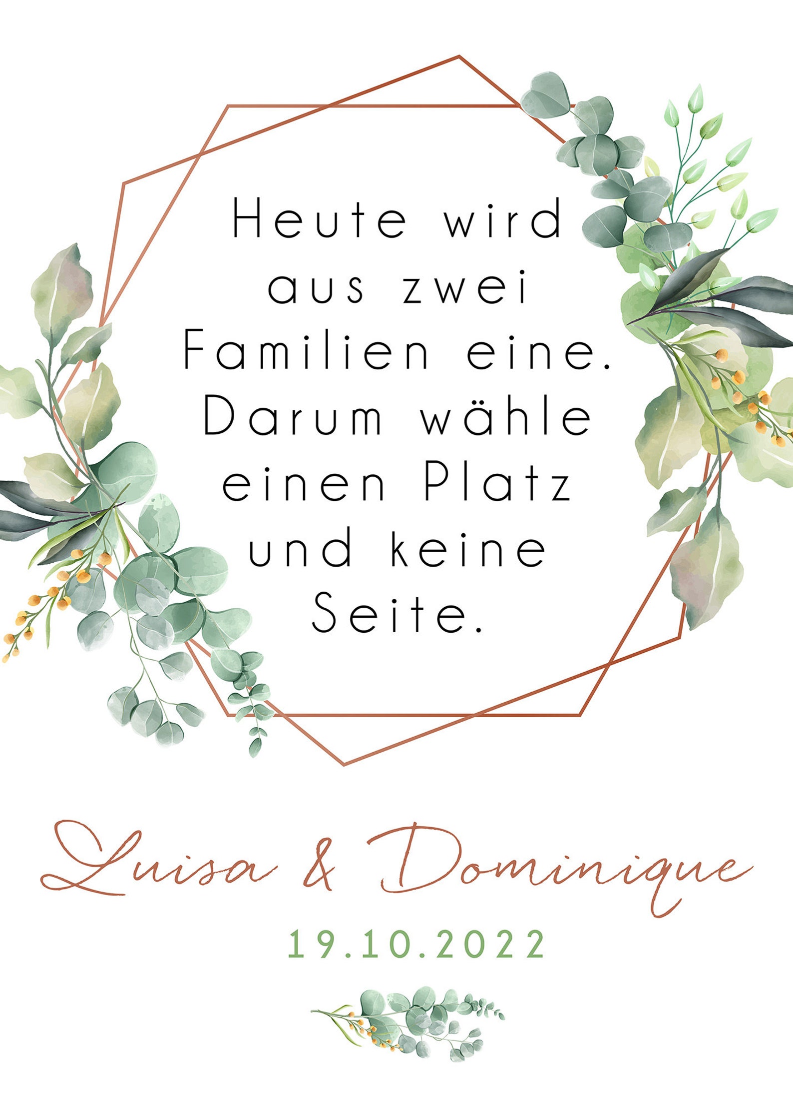Heute wird aus zwei Familien eine Hochzeitsschild Etsy