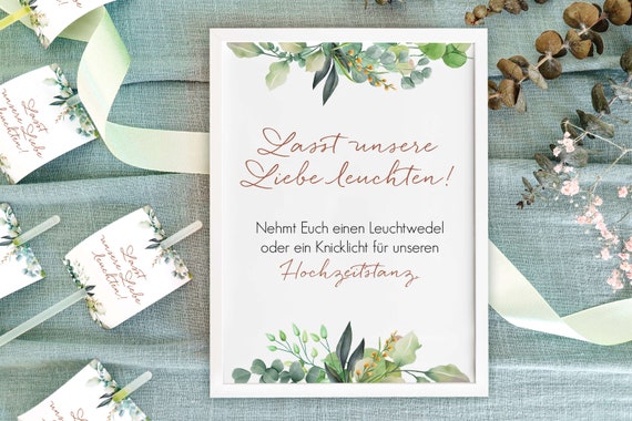 Leuchtwedel Knicklicht Schild Hochzeit / Lasst unsere Liebe Etsy.de